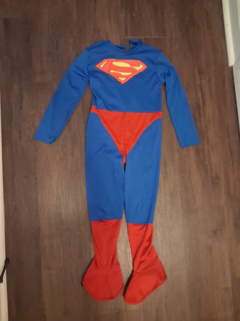 DC Comics Kids Superhero Jumpsuit in Blue and Red with Chest Emblem. Youth Small